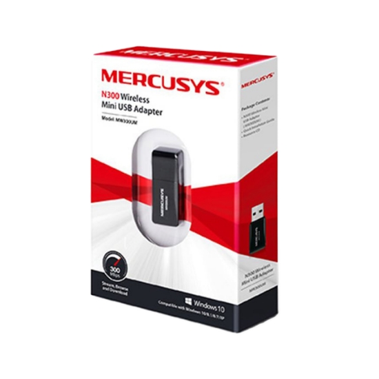 تصویر  کارت شبکه USB و بیسیم 300Mbps برند Mercusys مدل MW300UM