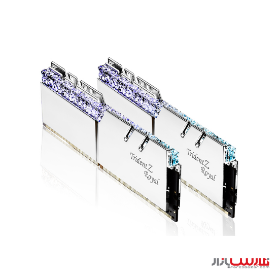رم دسکتاپ دو کاناله جی اسکیل مدل Trident Z Royal Silver DDR4 4000MHz CL18 ظرفیت 16 گیگابایت