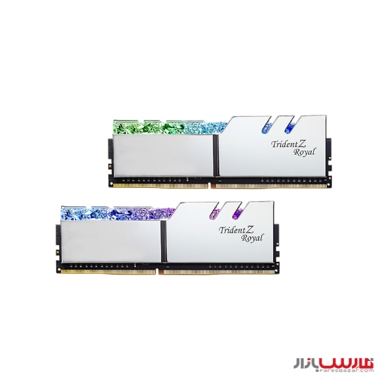 رم دسکتاپ دو کاناله جی اسکیل مدل Trident Z Royal Silver DDR4 3000MHz CL16 ظرفیت 32 گیگابایت