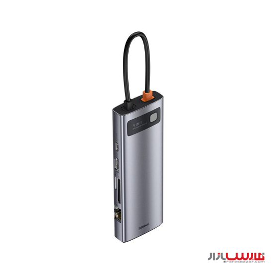 هاب ۹ پورتی همراه کابل USB-C بیسوس مدل Baseus Metal Gleam Series 9 in 1 CAHUB