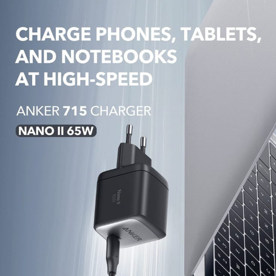 شارژر دیواری ۶۵ واتی انکر مدل Anker Anker Nano II 65W A2663