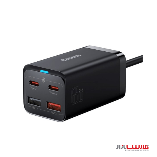شارژر ۴ پورتی ۶۵ واتی بیسوس مدل Baseus GaN3 Pro fast charger CCGP040101