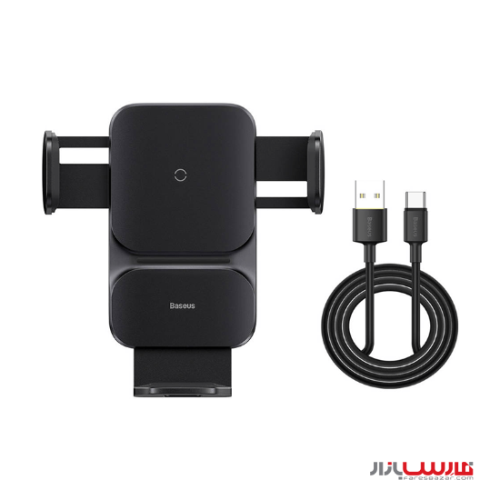 پایه نگهدارنده و شارژر بی‌ سیم ۱۵ واتی بیسوس مدل Baseus Wisdom Auto Alignment CGZX000001