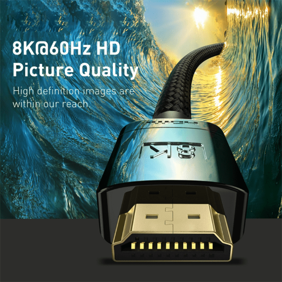 کابل ۱ متری HDMI بیسوس مدل Baseus High Definition Series HDMI 8K WKGQ000001