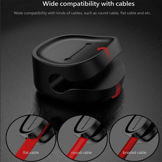 نگهدارنده کابل بیسوس مدل Baseus Peas Cable Clip Black ACWDJ-01