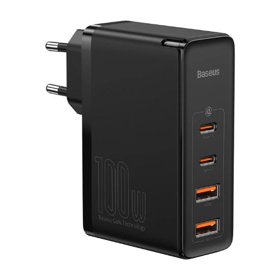 شارژر دیواری ۴ پورت ۱۰۰ واتی بیسوس مدل Baseus GaN2 Pro Quick Charger 2C+2U CCGAN2P-L