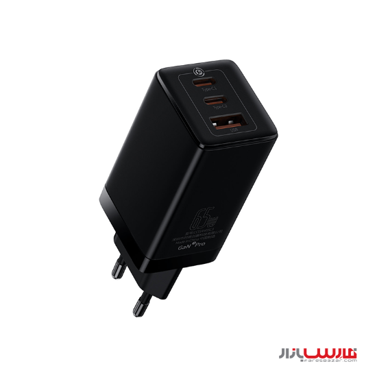 شارژر دیواری ۶۵ واتی بیسوس مدل Baseus GaN3 Pro Fast Charger CCGP0501 با کابل Type-C