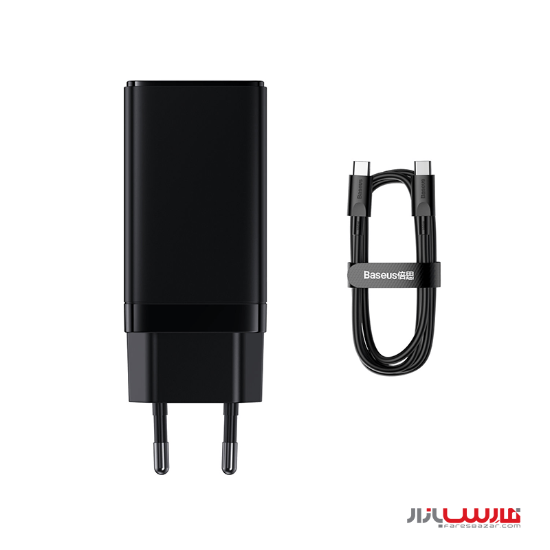 شارژر دیواری ۶۵ واتی بیسوس مدل Baseus GaN3 Pro Fast Charger CCGP0501 با کابل Type-C