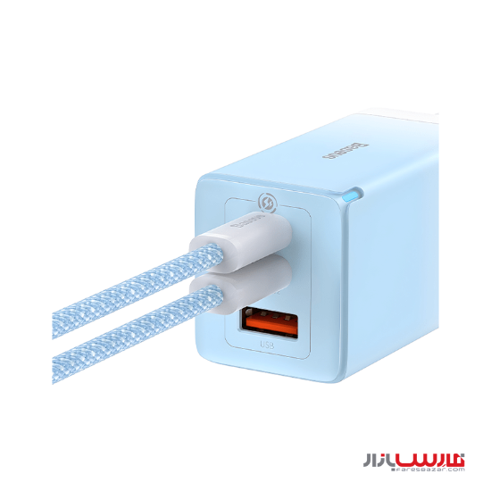 شارژر دیواری ۶۵ واتی بیسوس مدل Baseus GaN3 Pro Fast Charger CCGP0501 با کابل Type-C