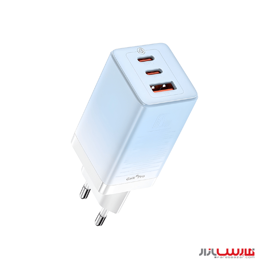 شارژر دیواری ۶۵ واتی بیسوس مدل Baseus GaN3 Pro Fast Charger CCGP0501 با کابل Type-C