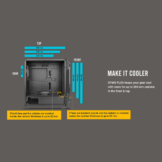 کیس گیمینگ انتک مدل Antec DF700 FLUX Mid Tower Gaming Case
