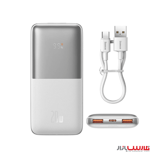 پاوربانک ۱۰۰۰۰ میلی‌آمپر ۲۰ واتی بیسوس مدل Baseus Bipow Pro PPBD0402