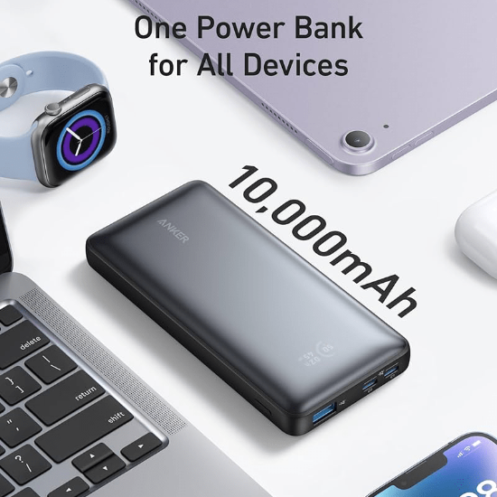 پاوربانک ۱۰۰۰۰ میلیآمپر ۲۵ واتی انکر مدل Anker 533 Power Bank PowerCore A1249H11