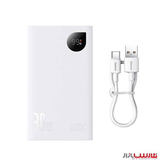 پاوربانک ۲۰۰۰۰ میلی‌آمپر ۳۰ واتی بیسوس مدل Baseus Adaman2 PPAD0801 Super VOOC