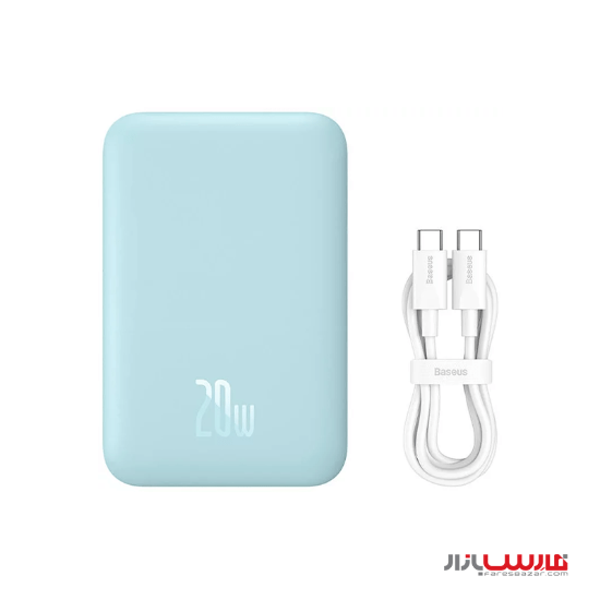 پاوربانک مغناطیسی ۶۰۰۰ میلی آمپر ۲۰ واتی بیسوس مدل Baseus Magnetic Mini Wireless PPCX1300