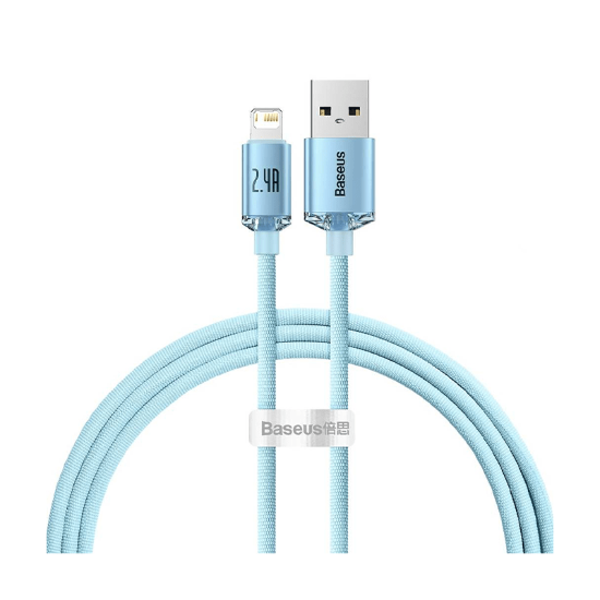 کابل ۱.۲ متری USB به Lightning بیسوس مدل Crystal Shine Series CAJY001103