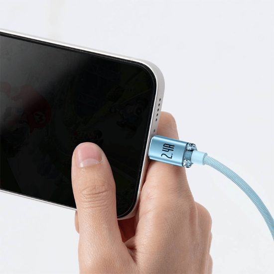 کابل ۱.۲ متری USB به Lightning بیسوس مدل Crystal Shine Series CAJY001103