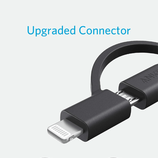 کابل ۹۰ سانتی متری ۱ به ۳ USB به Type-C، Lightning و micro-USB انکر مدل PowerLine II