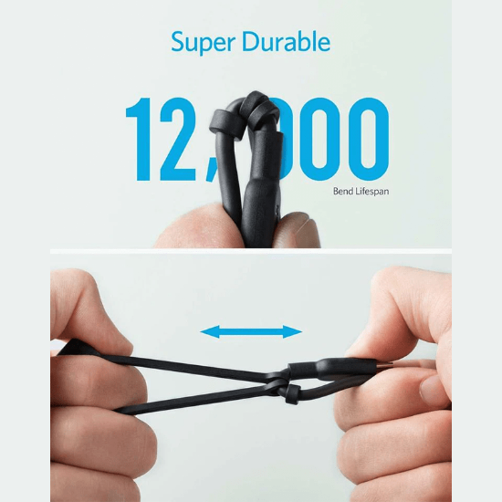 کابل ۹۰ سانتی متری ۱ به ۳ USB به Type-C، Lightning و micro-USB انکر مدل PowerLine II