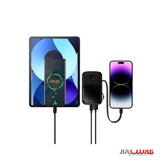پاوربانک ۱۰۰۰۰ میلی آمپر ۲۰ واتی بیسوس مدل Qpow Pro
