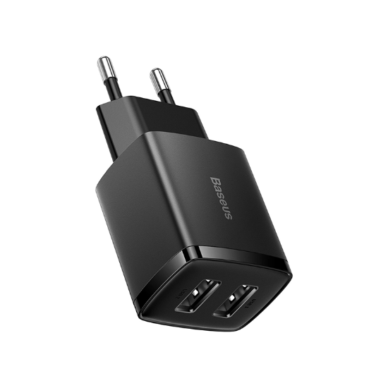 شارژر دیواری دو پورت یو اس بی ۱.۵ واتی بیسوس مدل Compact CCXJ0102