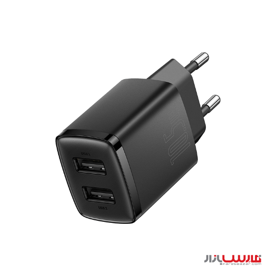 شارژر دیواری دو پورت یو اس بی ۱.۵ واتی بیسوس مدل Compact CCXJ0102