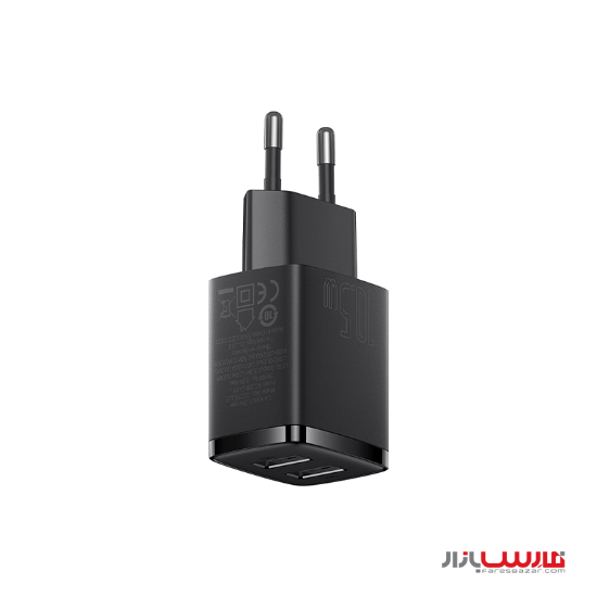 شارژر دیواری دو پورت یو اس بی ۱.۵ واتی بیسوس مدل Compact CCXJ0102
