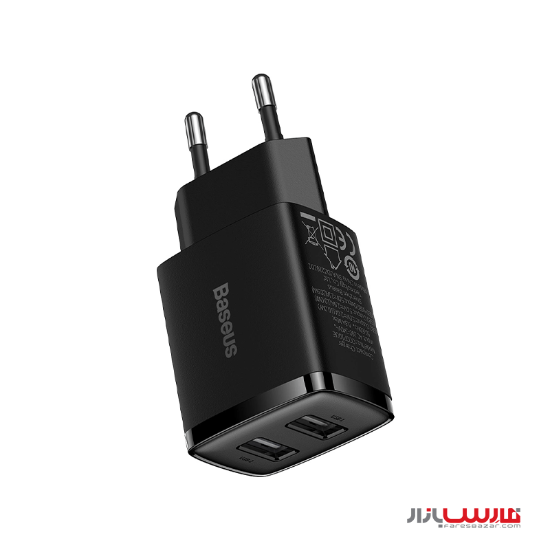 شارژر دیواری دو پورت یو اس بی ۱.۵ واتی بیسوس مدل Compact CCXJ0102