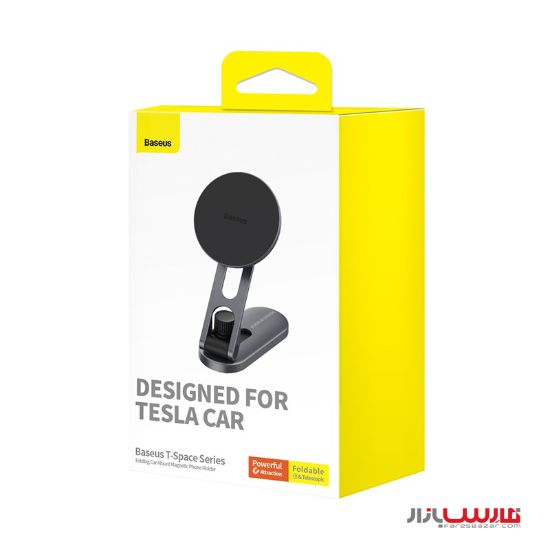 پایه نگهدارنده موبایل بیسوس مدل Baseus Car Mount Magnetic T Space Series Folding Metal Phone Holder C40151300S11-00