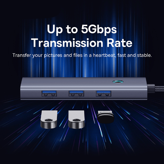 هاب ۴ پورت بیسوس مدل UltraJoy Series B0005280A813-01 با کابل USB