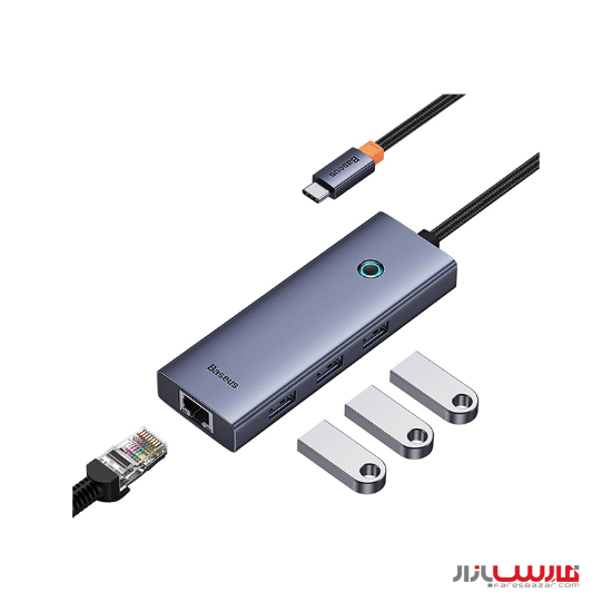 هاب ۴ پورت بیسوس مدل UltraJoy Series B0005280A813-00 با کابل Type-C