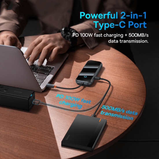 هاب ۶ پورت بیسوس مدل AcmeJoy WKJZ010313 با کابل Type-C