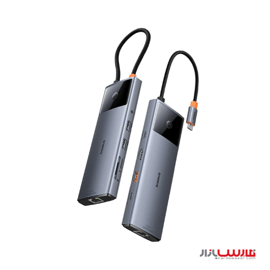 هاب ۱۰ پورت بیسوس مدل Metal Gleam Series II B00061800813-00 با کابل Type-C