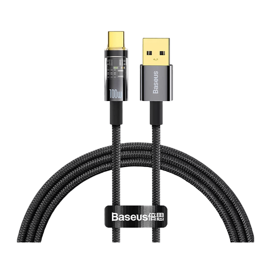 کابل ۱ متری USB به Type-C بیسوس مدل Explorer Series Auto Power-Off CATS0002