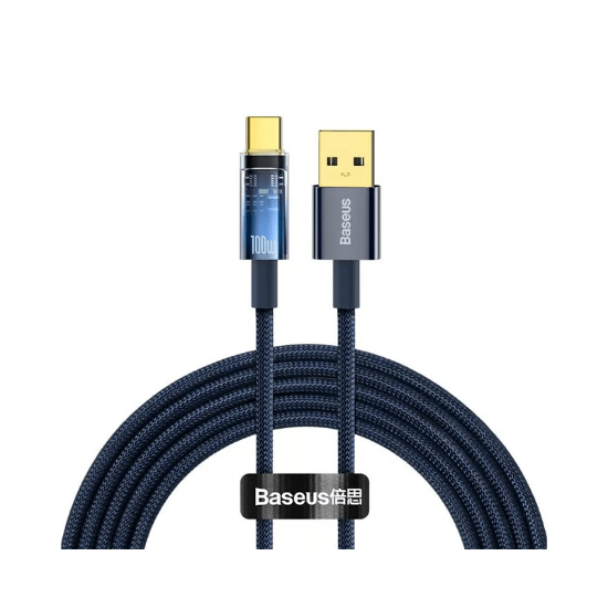 کابل ۲ متری USB به Type-C بیسوس مدل Explorer Series Auto Power-Off CATS0003