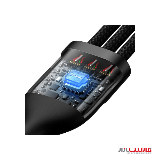 کابل سه سر ۱.۲ متری بیسوس مدل Flash Series Ⅱ CASS0300