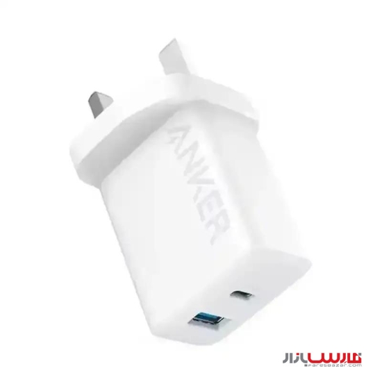 شارژر دیواری ۲۰ واتی انکر به همراه کابل USB-C مدل Anker 312 B2348 با سوکت UK